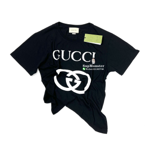 现货gucci 22ss 古奇 黑色双gg大logo t恤短袖 鹿晗同款