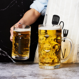大号500ml玻璃扎啤杯超大个性1000毫升啤酒杯创意大酒杯网红杯子
