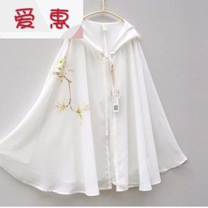 披风斗篷薄款大摆斗篷披肩女古代连帽外套长款古风夏季古装