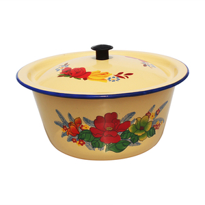 网红搪瓷盆恶搞复古猪油盆生日蛋糕盆杯子茶缸摆件烘焙派对装饰品