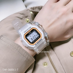 新品casio卡西欧方块g-shock冰电之韧透明冰川运动表dw-5600ls-7