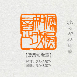 【暖风知我意】齐白石单刀 篆刻成品闲章书画印章书法压角章yj164