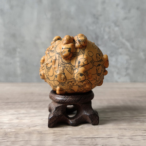 包邮兰州特产工艺品手工微雕针刺刀刻戏婴图疙瘩葫芦高端收藏礼品