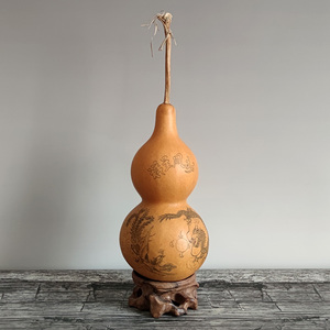 兰州刻葫芦龙凤呈祥图结婚纪念礼品甘肃手工地方特色工艺品摆件