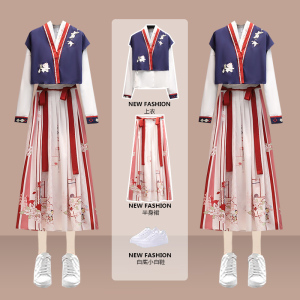 冬季汉服女中国风汉元素连衣裙秋冬日常现代上班也能穿的古风裙子