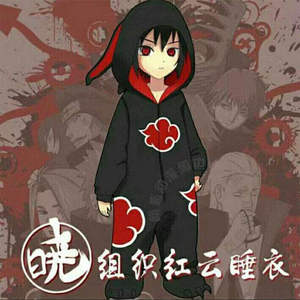 火影忍者晓组织连体睡衣男动漫宇智波鼬红云九尾鸣人居家服