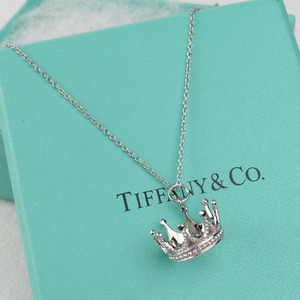 香港代购蒂芙尼项链tiffany皇冠纯银女皇后女款925爱心吊坠女神