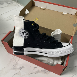 特价清仓 converse匡威1970s 黑白拼接鸳鸯高帮帆布鞋 168670c