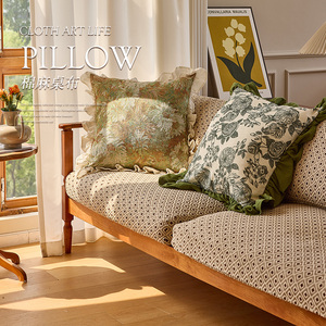 美式复古抱枕高颜值法式中古靠枕垫客厅沙发欧式提花抱枕套样板间