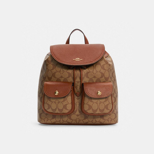 coach/蔻驰双肩包女奥莱款pennie时尚老花女士背包抽绳休闲旅行包