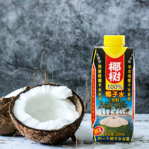 椰树牌新日期椰子水330ml*6盒果味饮料不加糖无糖利乐包装