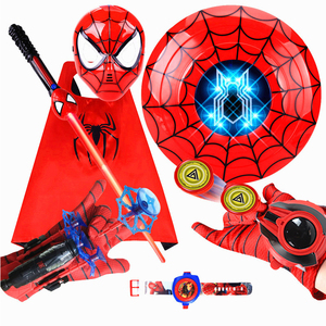儿童蜘蛛侠发射器面具头套眼罩披风套装玩具万圣节道具装备幼儿园