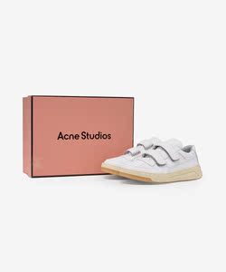 韩网特价 acne studio笑脸魔术贴小白鞋 韩国直邮正品