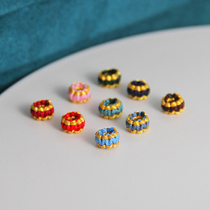 定制新款金色平结线圈璎珞圈结 diy手工编织桃花手链手绳配件隔珠