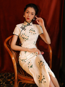 复古旗袍2022年新款夏季高级感中国风气质中长款年轻款少女连衣裙