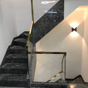 杭州楼梯扶手钢化玻璃l别墅阁楼复式层现代简约楼梯扶手护栏定制