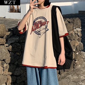 体恤额假两件洋气春季布衫情侣装复古短袖t恤工装裤配什么上衣男