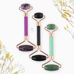 玉石网红滚轮刮脸滚动按摩式滚脸玉轮提拉通用玉器滚子美容院眼部