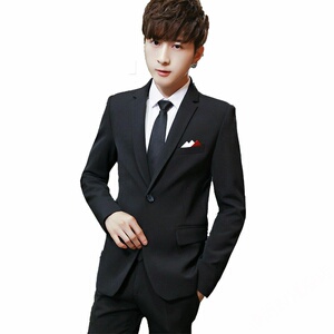 西服套装男时尚结婚礼服新郎伴郎服装商务百搭休闲西装外套男全套
