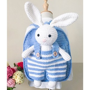 绕圈圈儿童双肩兔子书包宝宝背包手工diy钩针编织材料包毛线包包