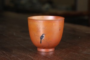 等于堂柴烧杯花鸟蔚小芳手绘单杯宋风审美精品柴烧手绘单杯景德镇