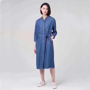 zuczug/素然国内正品代购2020新款夏牛仔立领系带连衣裙k0201dr01