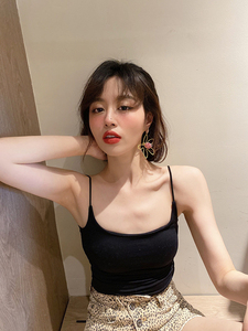 低领长款吊带背心