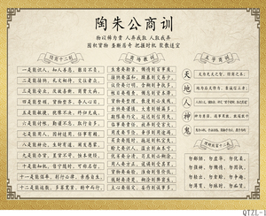 陶朱公商训陶朱公生意经书经商十八法中式家用商用壁纸墙挂画海报
