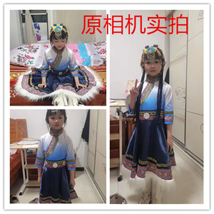 藏族儿童服装舞蹈演出藏式藏服服饰民族风走秀男女童演出服夏季夏