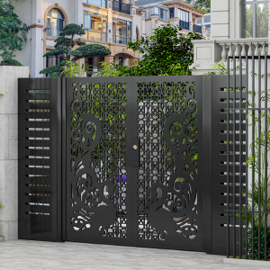 铁艺庭院大门四开折叠门定制别墅花园院子门四扇门农村自建房铁门