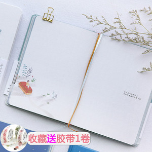 韩国彩页笔记本小清新创意插画可爱日记本简约手账本学生文具本子