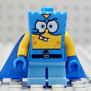 lego 乐高 海绵宝宝人仔  bob025 英雄装带披风 歪嘴