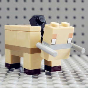 lego 乐高 我的世界人仔 minehoglin01 猛犸象 动物 杀肉 21168