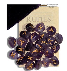 美国进口 紫水晶卢恩石 如恩石 amethyst gemstone runes