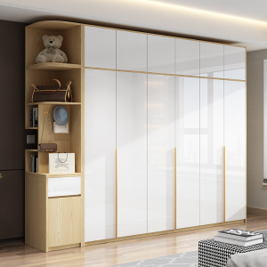 衣柜简约现代卧室小户型家用北欧经济型转角组合整体平开门大衣橱