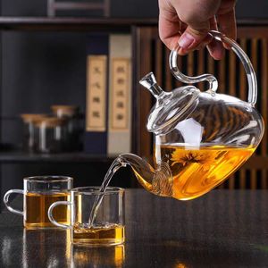 耐热玻璃茶具套装防掉盖花茶壶高把仙女壶功夫泡茶壶沏茶透明加厚