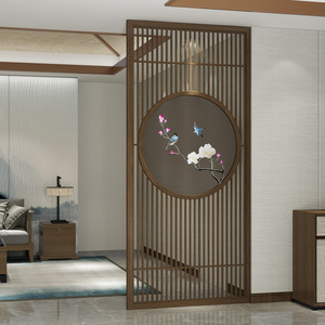新中式隔断屏风喜上眉梢苏绣刺绣实木花格隔断中式屏风隔断客厅