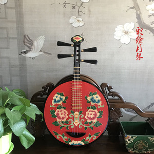 彩绘月琴琵琶传统名族乐器初学考级用家居摆件装饰品,婚庆摄影等