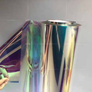 PVC彩虹膜幻彩镭射反光材料幻彩透明玻璃橱窗贴膜广告级别卷材喷