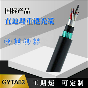 GYTA53-12B1.3双护套地埋光纤4/8/24/36/48/96/144芯直埋重铠光缆