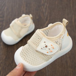 婴儿0一6-12个月宝宝网面透气鞋秋季软底学步鞋女小童鞋子凉鞋夏3