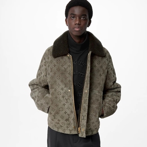 lv/路易威登男士羊毛皮飞行夹克 1a9k3e 欧洲代购 百搭logo外套