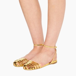 miumiu/缪缪镂空平底包头凉鞋22新款5f776d欧洲代购女士芭蕾舞鞋