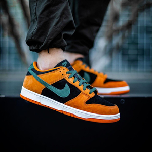 耐克nike dunk low ceramic 丑小鸭黑橙南瓜男女滑板鞋da1469-001