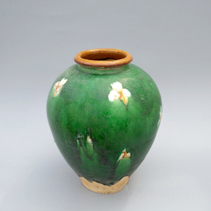 唐三彩摆件 绿釉陶罐 中国风工艺品 瓷器 花瓶插瓶 仿古玩 收藏
