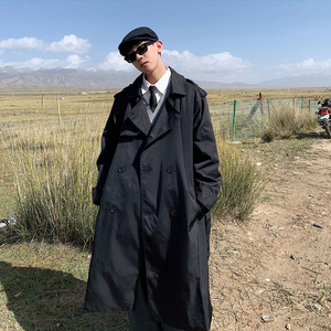 德式战壕风衣男中长款堑壕巴尔马肯大衣防风外套潮牌痞帅炸街春秋