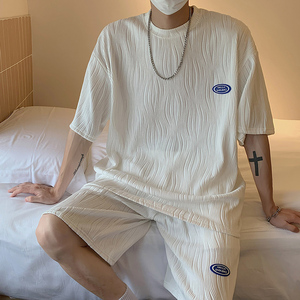 可外穿冰丝睡衣男款夏季高级感男装一套搭配帅气凉感短袖短裤套装
