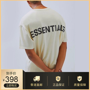 fearofgodessentialsfog背后字母印花logo短袖t恤男女同款