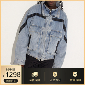 正品fog fear of god主线第六季做旧水洗牛仔宽松夹棉夹克外套男