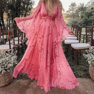 2022 New sexy maternity mop pink dress for women孕妇粉色礼服